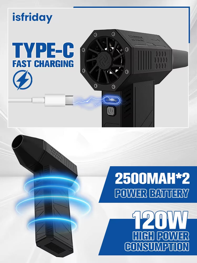 X3 Mini Violent Fan 110000RPM Electric Air Duster with 4 Nozzles Super Turbo Jet Fan Air Blower Car Keyboard Cleaning Tools