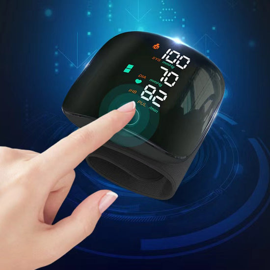 Digital Wrist Blood Pressure Monitor Rechargeable Touch Screen BP Meter