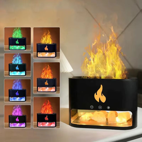 250Ml Air Humidifier Electric Ultrasonic USB 7 Color Flame Humidifier Essential Oil Fire Aroma Diffusers