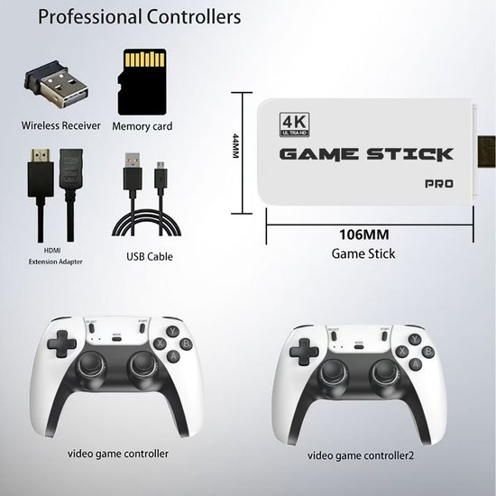Retro Video Game Console 19000+ Games 64GB 4K HDMI with 2 Wireless Controllers