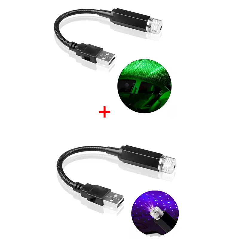 Mini LED Car Roof Star Night Light Projector Atmosphere Galaxy Lamp USB Decorative Adjustable for Auto Roof Room Ceiling Decor