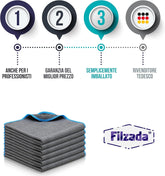 Filzada® 6X Panno Microfibra Auto - Panni Microfibra per La Cura Delle Auto 40X40Cm - Stracci Estremamente Assorbente