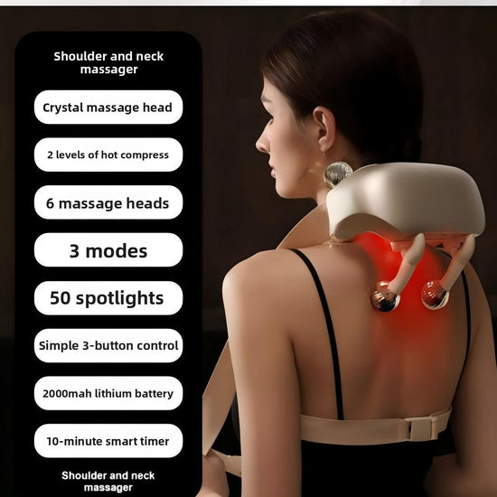 Rechargeable Neck Massager with Heat Kneading Shoulder Back Pain Relief