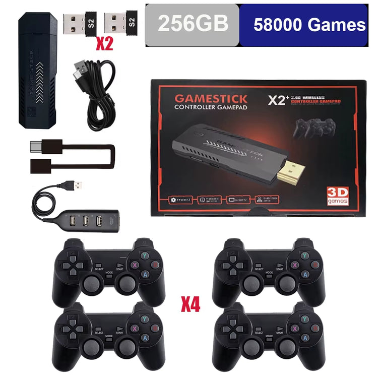 GD10 plus Game Console 4K 3D X2 plus Gaming HD Output TV Game Play 2.4G Dual Handle Portable Video Game Console for PS1 N64