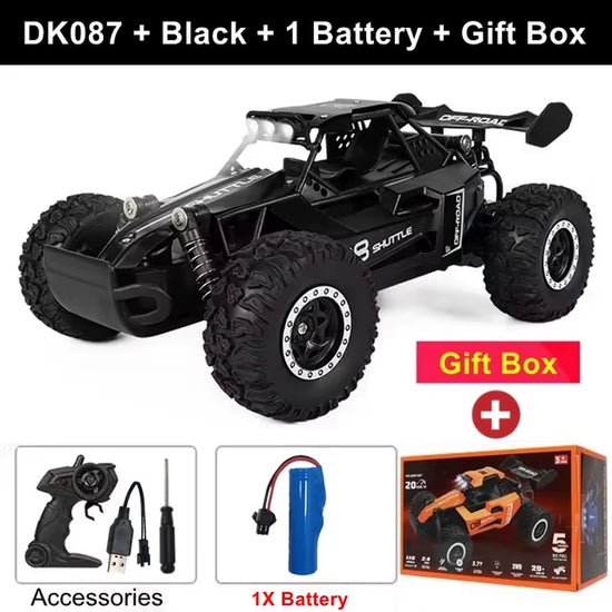 Remote Control Car RC Drift Racing 1:16 Vehicle off Road Alloy 2.4G Radio High-Speed Trucks with LED Light Climbing Gift Kid Toy
