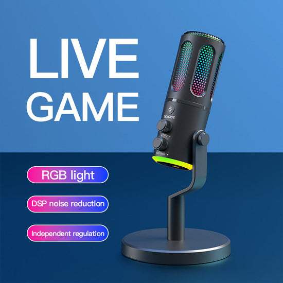 SU8 USB Gaming Microphone RGB HIFI Noise Reduction Streaming Podcast Mic