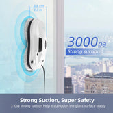 Alfabot Robot Window Cleaner with Safety Rope Remote Control Window Cleaner Indoor Outdoor Intelligent Electric Glass Cleaning