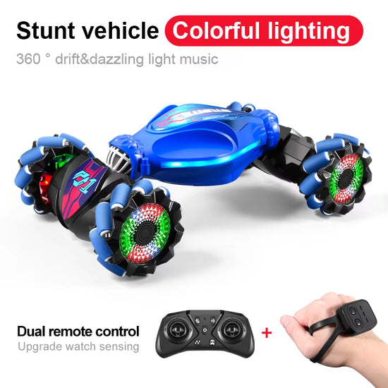 Gesture-Sensing Stunt Remote Control Car Lights and Music One-Click Transformation Toy Car Children&