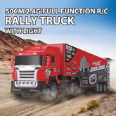 50CM 2.4Ghz RC Container Truck Kids Full Function Remote Control Rally Vehicle W/ Lights Large Truck Toy for City Role Play